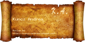 Kuncz Andrea névjegykártya