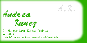 andrea kuncz business card